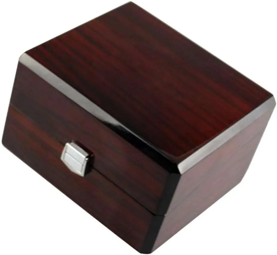 (Color : A, Size : One Size) (A One Size) Men's Wooden sophisticated mathematics Watch Box Case Single Slot PU Cushion Watch Storage Box Display Box Stand, 