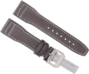 Compatible With IWC Pilot Deployment kit domicile suitably otter Shiny Clasp Brown With White Stitching Ewatchparts 21mm Leather Watch Band Strap 