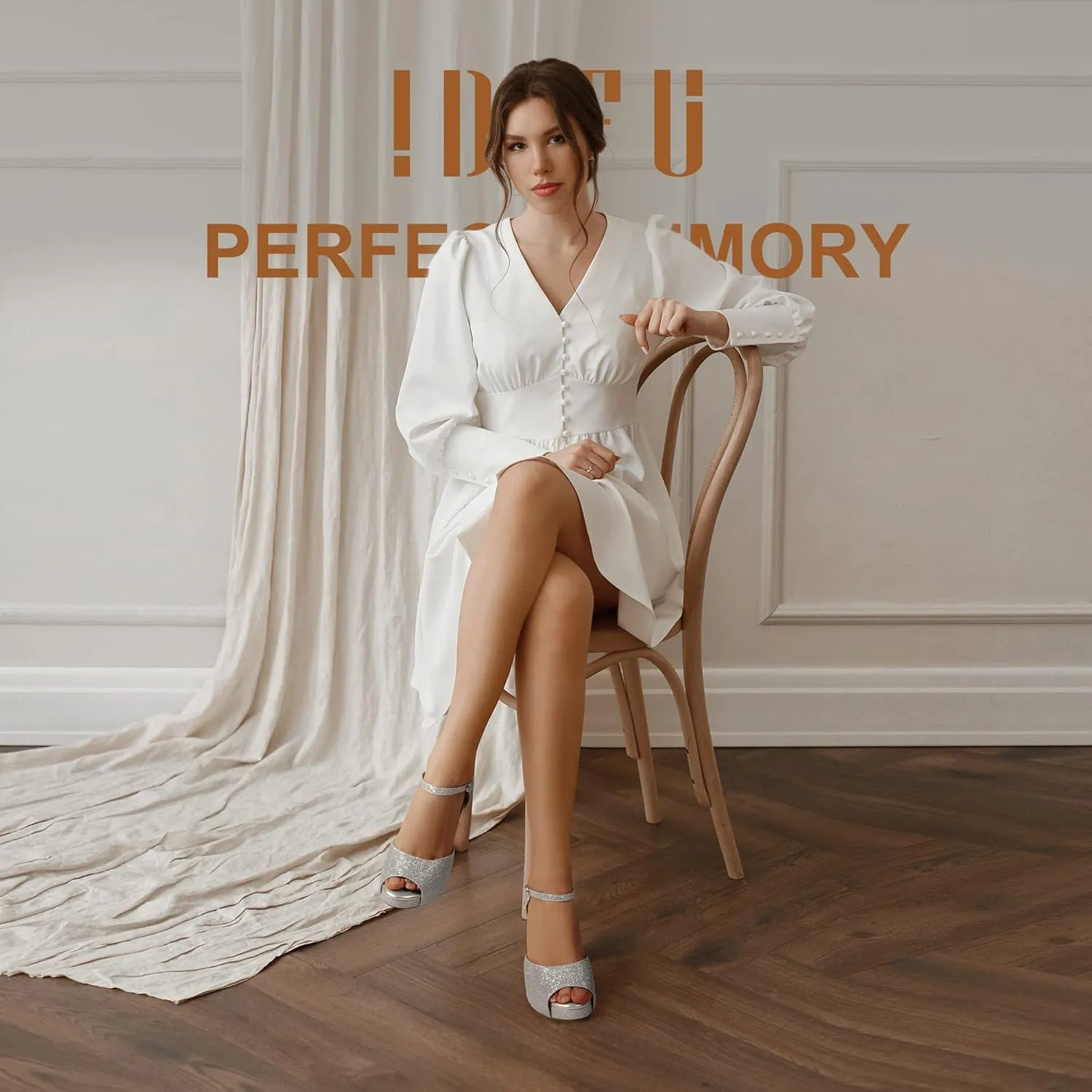complaint episode framework belie Bride Bridesmaid IDIFU Women's IN4 Mary Platform Chunky High Heels Sandals Peep Toe Dress Wedding Bridal Shoes For Women 