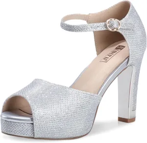complaint episode framework belie Bride Bridesmaid IDIFU Women's IN4 Mary Platform Chunky High Heels Sandals Peep Toe Dress Wedding Bridal Shoes For Women 