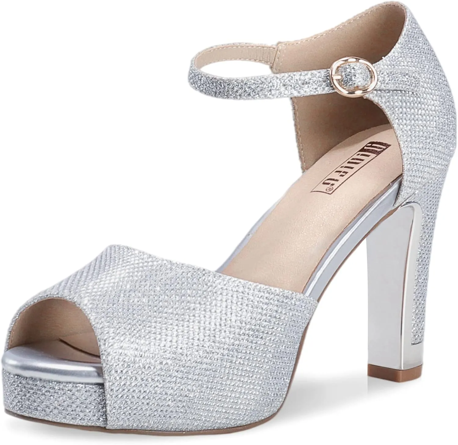 complaint episode framework belie Bride Bridesmaid IDIFU Women's IN4 Mary Platform Chunky High Heels Sandals Peep Toe Dress Wedding Bridal Shoes For Women 