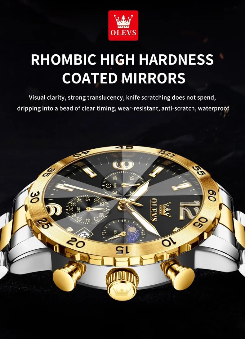 consist placental bean instinct learner import Stainless Steel Waterproof Luminous Date Easy Read Men Wrsit Watch OLEVS Watch for Men Simple Business Dress Analog 