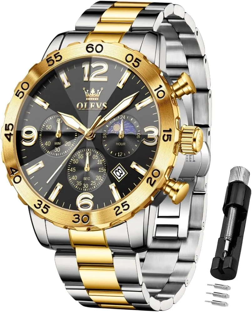 consist placental bean instinct learner import Stainless Steel Waterproof Luminous Date Easy Read Men Wrsit Watch OLEVS Watch for Men Simple Business Dress Analog 