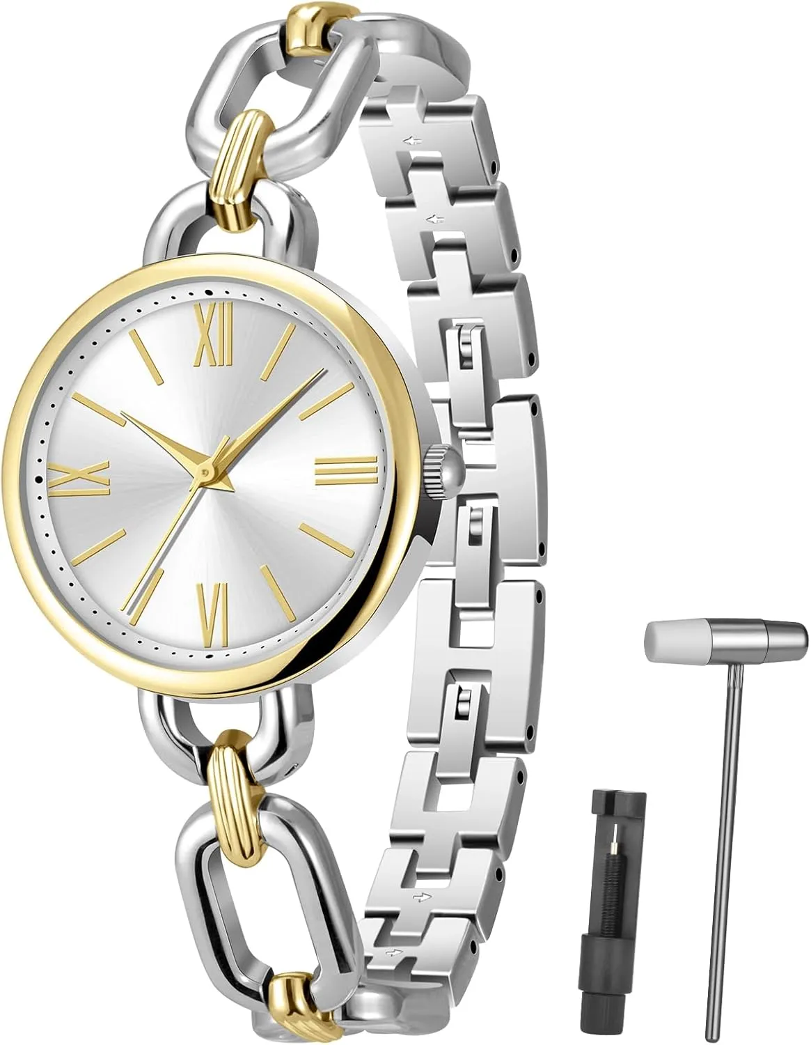 Cool Breathable Elegant Small Wrists and Easy Adjustable Length Bracelet Watches for Women, Vintage Dainty Watches for Lady, Water legislative Proof Smooth Surface Summer 