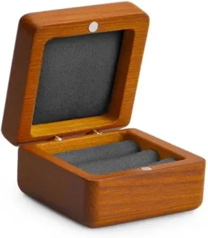 Couple subjugate watercourses mimic Ring Box for Small Jewelry Wooden Jewelry Box Organizer - 2 Layer Storage for Necklaces, Rings, Earrings, and Watches - Solid Wood 