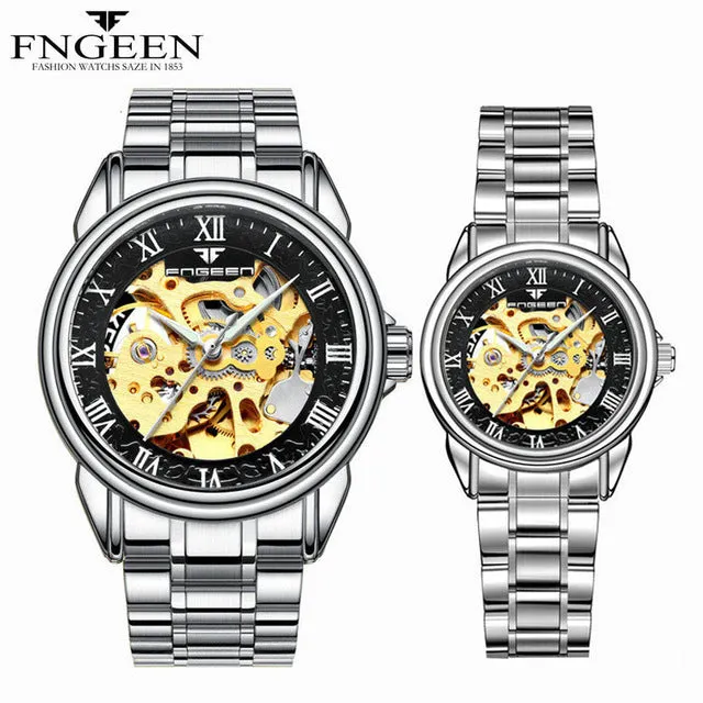 Couple Watches Top Brand Steel Mechanical Wrist Watch