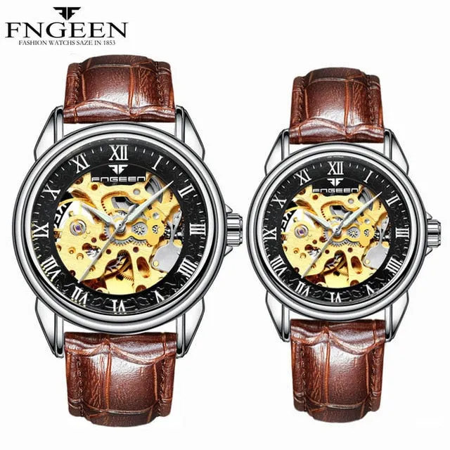 Couple Watches Top Brand Steel Mechanical Wrist Watch