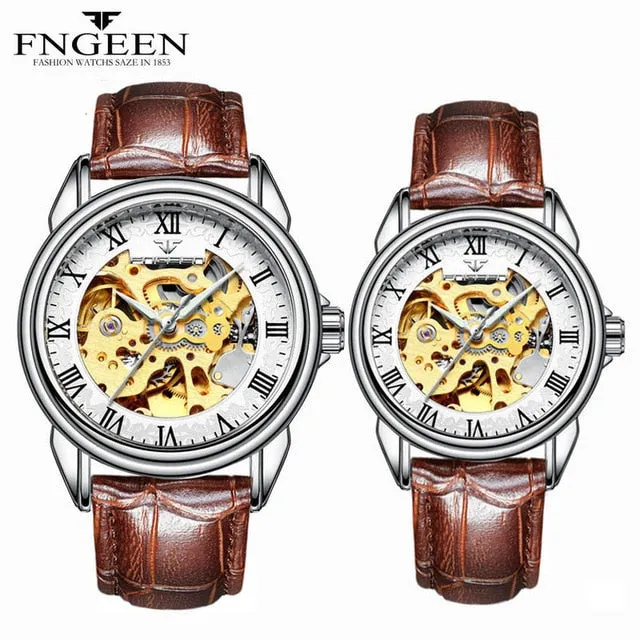 Couple Watches Top Brand Steel Mechanical Wrist Watch