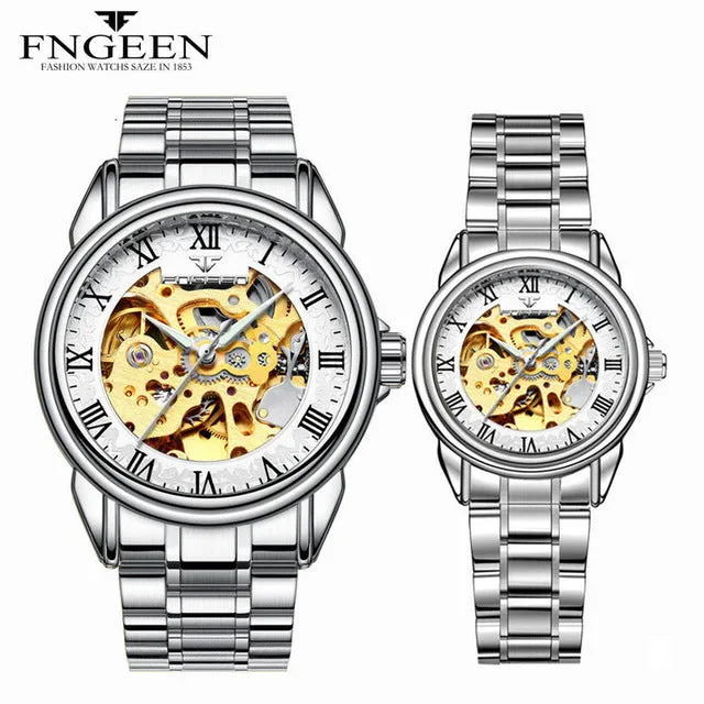 Couple Watches Top Brand Steel Mechanical Wrist Watch