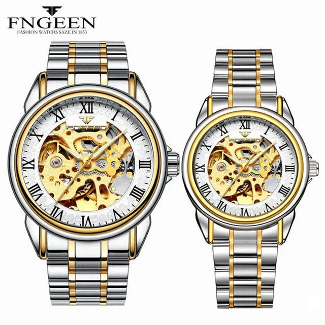Couple Watches Top Brand Steel Mechanical Wrist Watch