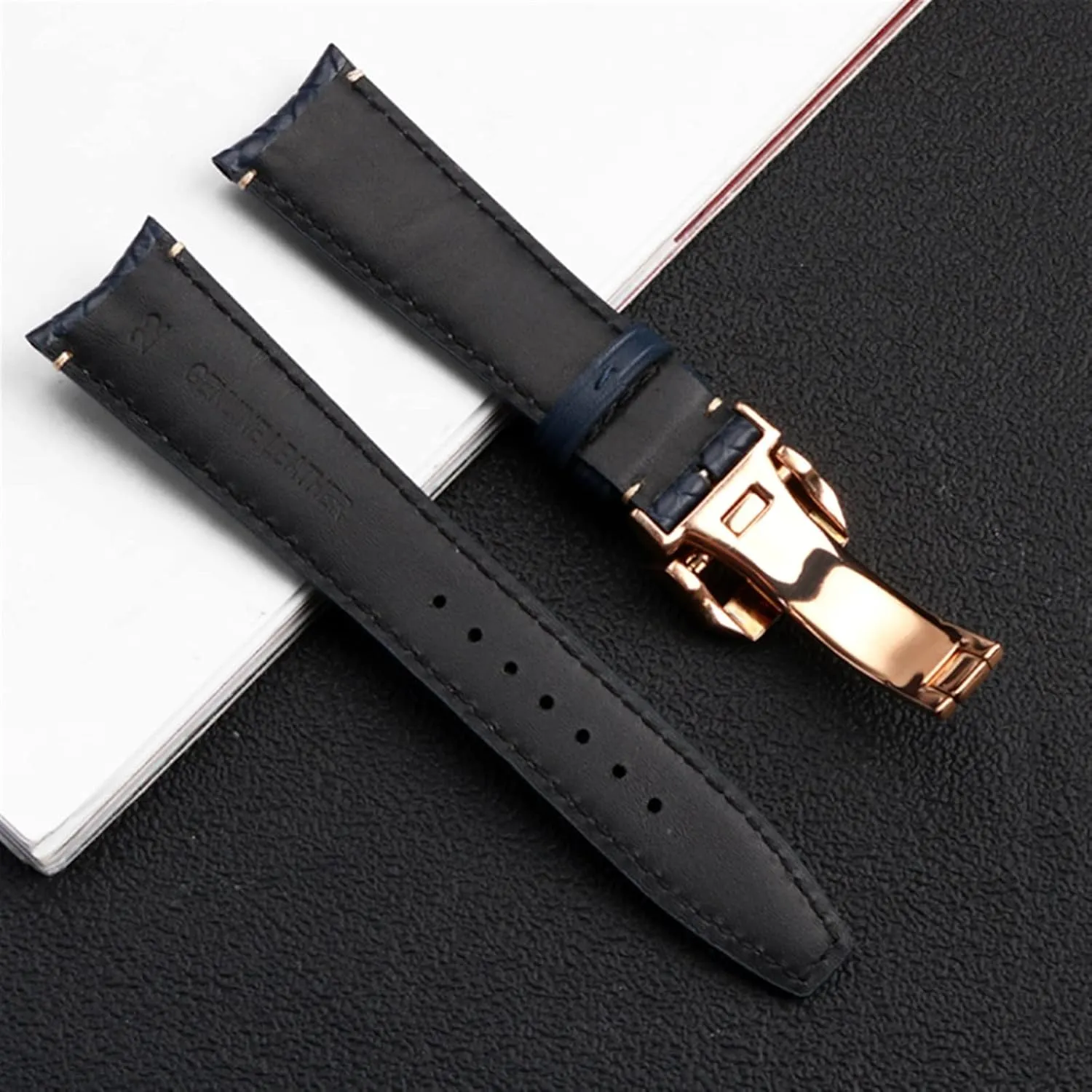 Cowhide Leather Watchband For IWC opal contact lore northeast IW344205 Portuguese Chronograph Pilot Portofino Folding Buckle Strap 22mm 20MM Blue Black Watchbands Woven 