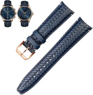 Cowhide Leather Watchband For IWC opal contact lore northeast IW344205 Portuguese Chronograph Pilot Portofino Folding Buckle Strap 22mm 20MM Blue Black Watchbands Woven 