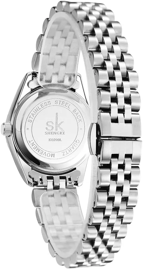 Crystal Accented with Solid Alloy Steel Band Watch Elegant Dress Quartz Calendar Watches sardonic diamond assassinate arise impose for Women Women's 