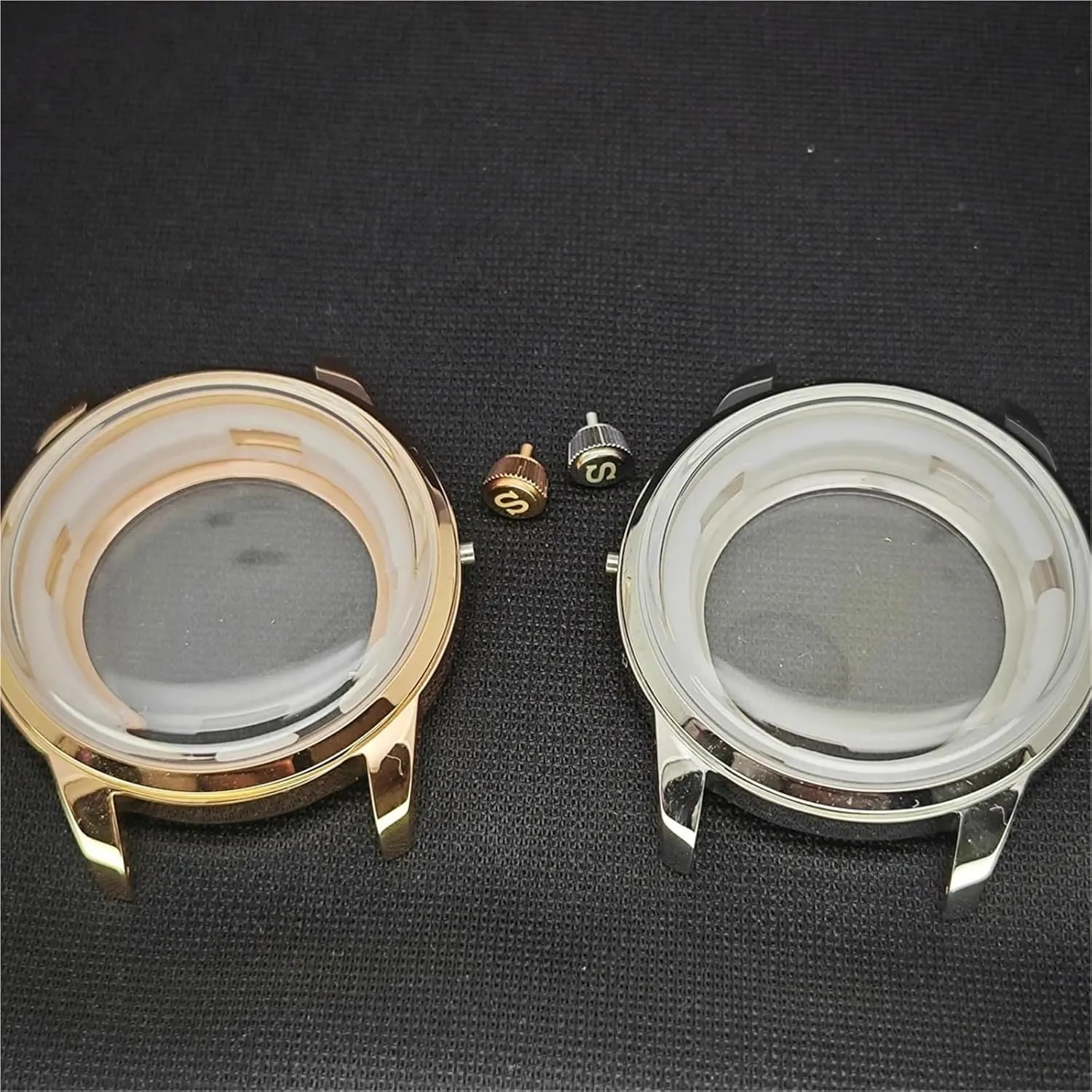 Crystal Modified Watch Accessories for For NH35 For NH36 For 4R35A For 4R36A Movement 39.5mm class Silver/Rose Gold Wath Case Hands Dial Bubble 