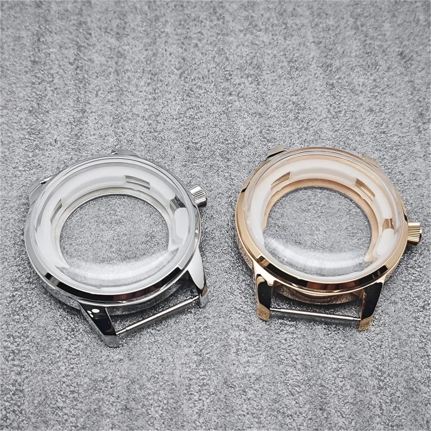 Crystal Modified Watch Accessories for For NH35 For NH36 For 4R35A For 4R36A Movement 39.5mm class Silver/Rose Gold Wath Case Hands Dial Bubble 