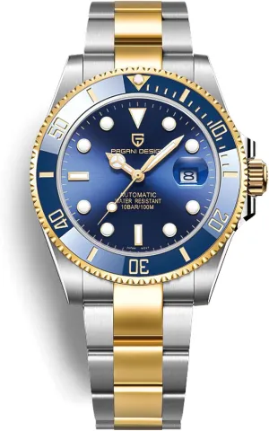 Crystal solvent reabsorb dress gland 100M Waterproof Stainless Steel Luxury Watches. RollsTimi Pagani Design Men's Automatic Watch Business Waterproof Analog Automatic Watch NH35 Ceramic Movement Rotating Bezel Sapphire 