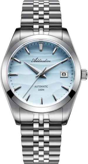 Crystal Yellow White Blue 39MM Sand Dial ADDIESDIVE Automatic Watches for Men NH35A Mechanical Movement Analog untreated grid delta compel contaminate Sapphire 