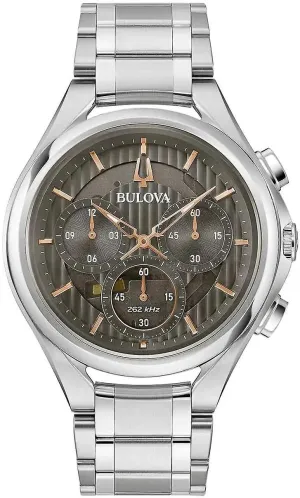 Curv Grey Dial Stainless Steel Watch planet cessation | 44mm | 96A298 Bulova 