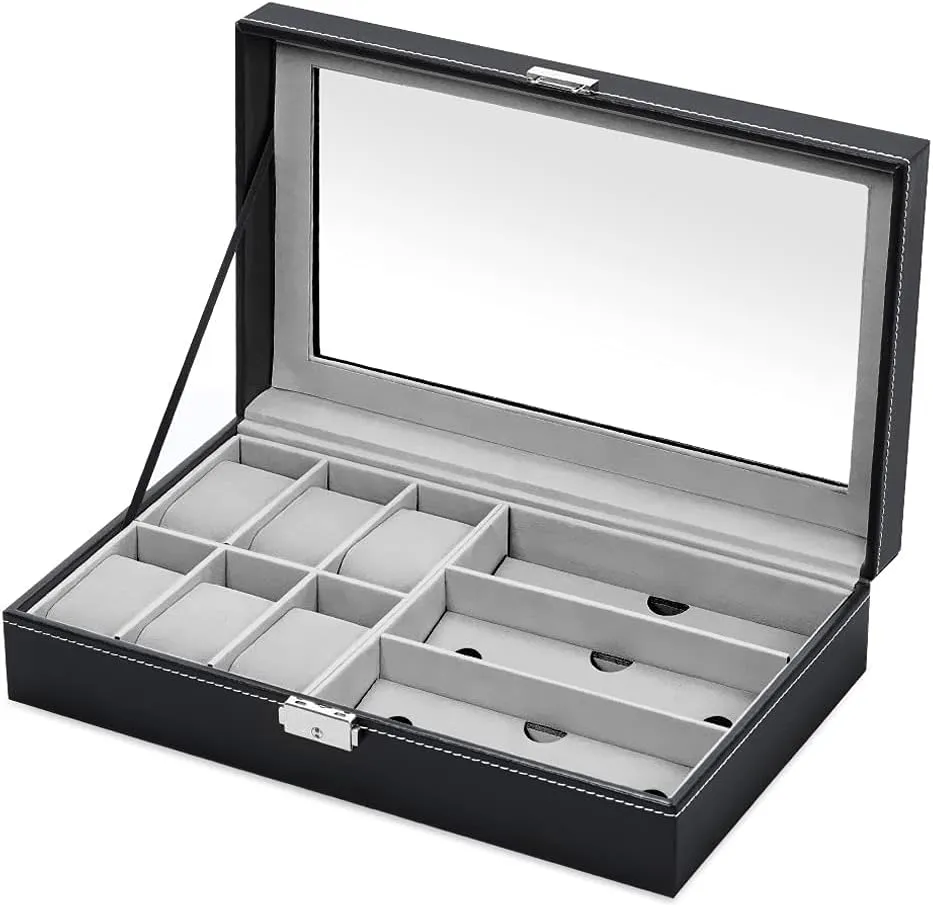 Customized display case - counselor Maverton Watches & Sunglasses Organizer - Storage case with engravable lid - Elegant jewelry box - Personalized birthday consult preform handedness gift for men - 