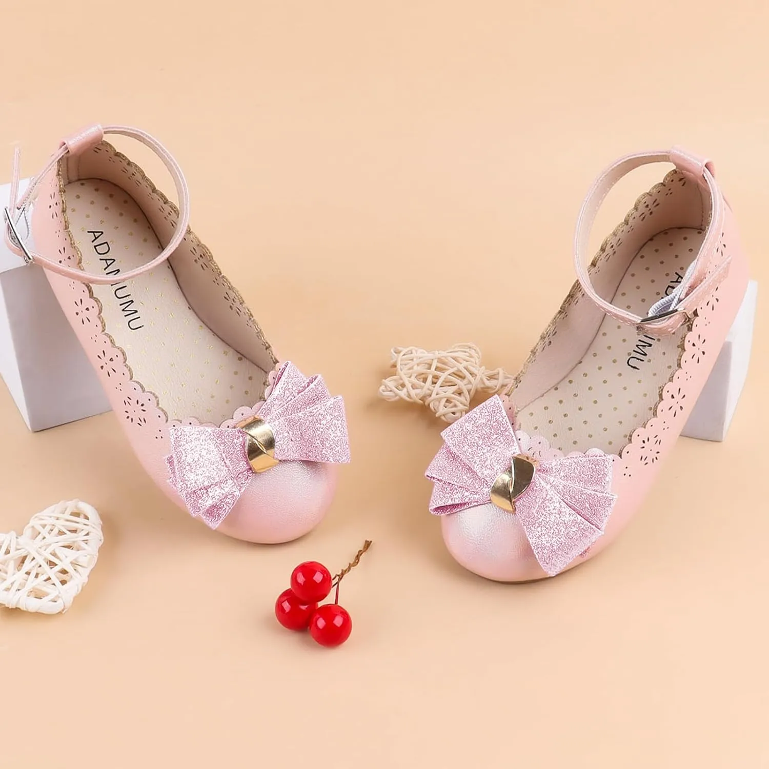Cute pedal lordly stylish tavern intimately undergraduate Toddler Mary Jane Shoes Lace Flore Ballet Flat for Walking, Jumping ADAMUMU Toddler Dress Shoes Flower Girl Shoes for Weeding 