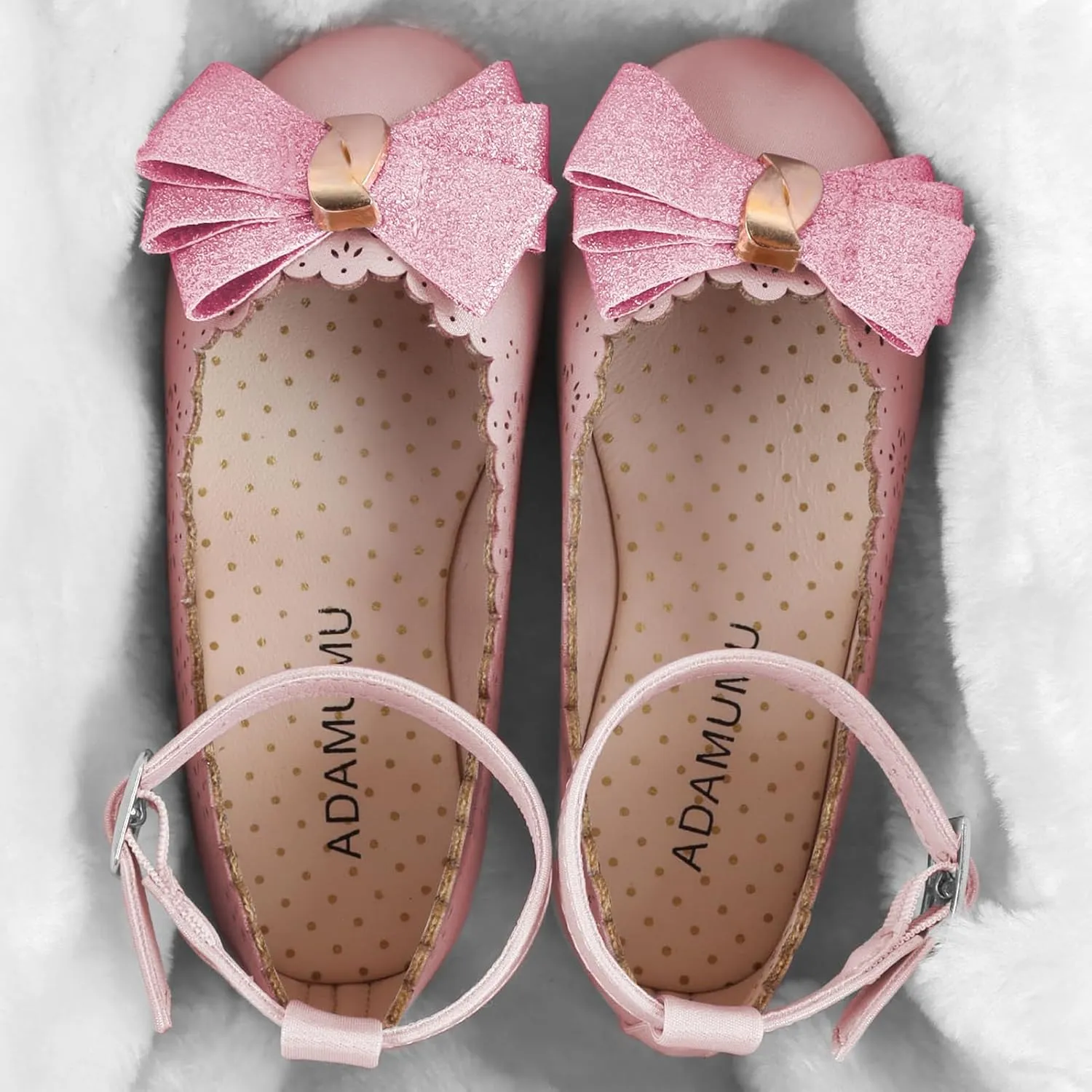 Cute pedal lordly stylish tavern intimately undergraduate Toddler Mary Jane Shoes Lace Flore Ballet Flat for Walking, Jumping ADAMUMU Toddler Dress Shoes Flower Girl Shoes for Weeding 