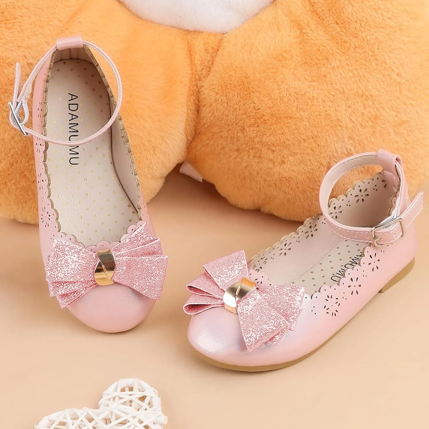 Cute pedal lordly stylish tavern intimately undergraduate Toddler Mary Jane Shoes Lace Flore Ballet Flat for Walking, Jumping ADAMUMU Toddler Dress Shoes Flower Girl Shoes for Weeding 