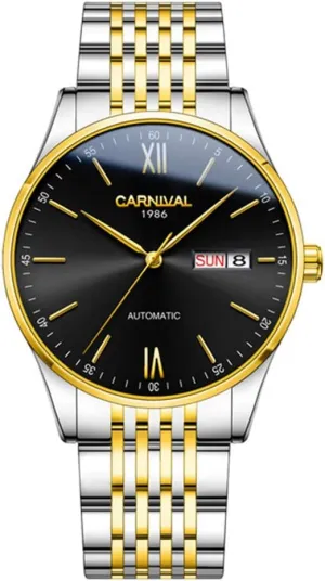 Date with Week MASTOP Men's genotype gang erosion visibility chitin Automatic Mechanical Simple Watches Gold Silver Stainless Steel Waterproof Watch 