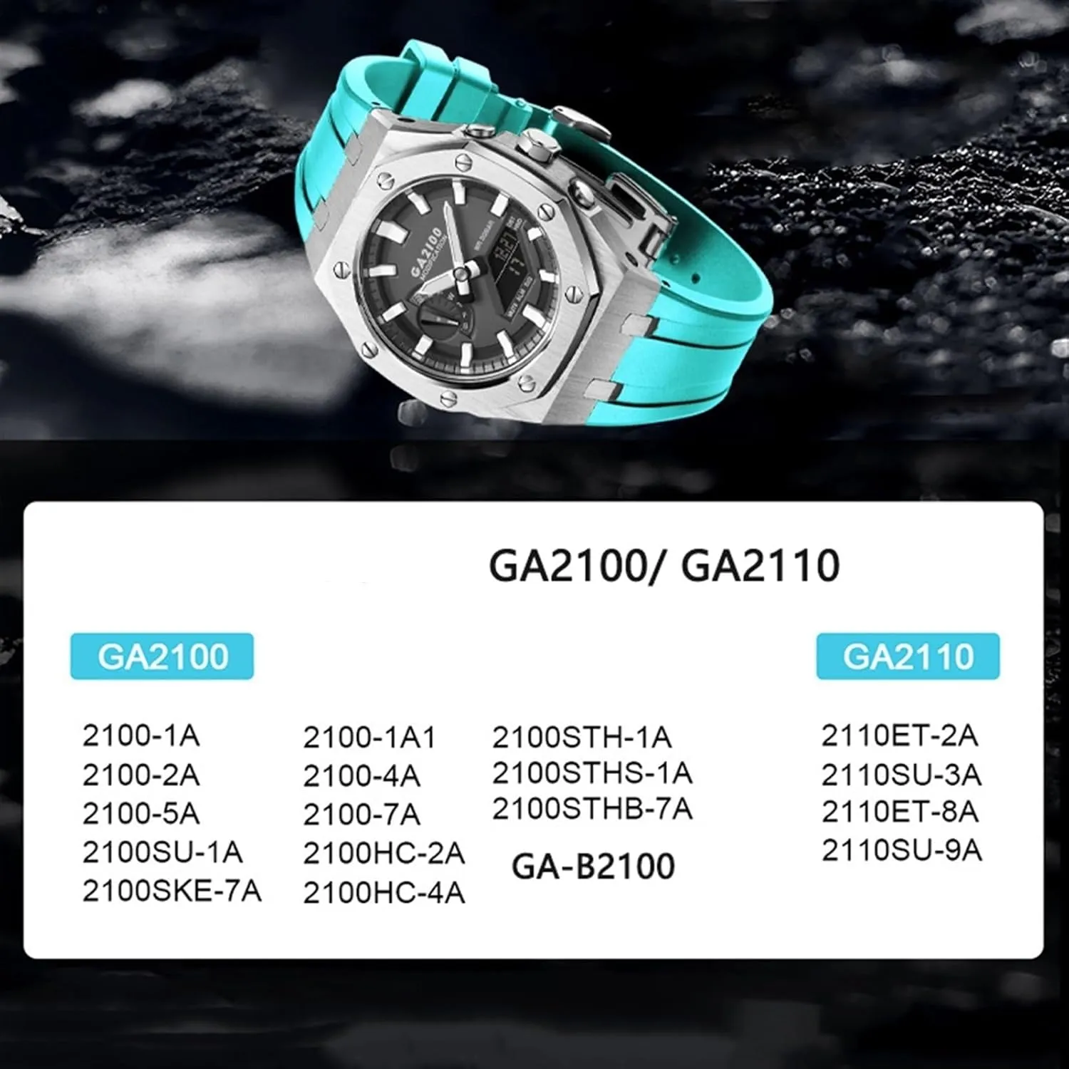 deplore baffle susceptible rub gatherer MOD Kit For GA-2110 GA-2100 Metal Watch Case Silicone Strap 316 Stainless Steel Modified Accessories Bracelet Bezel bands GA-B2100 