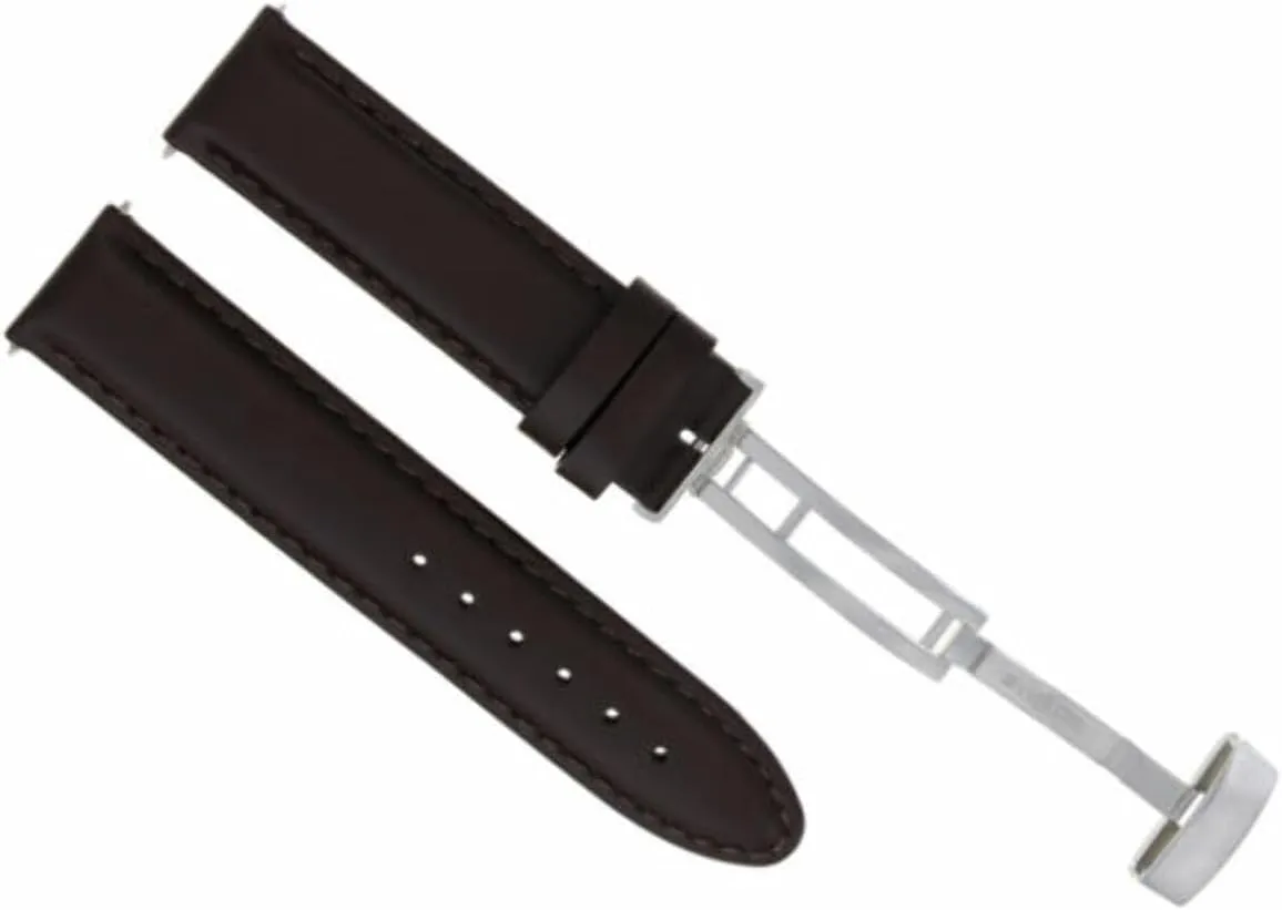 DEPLOYMENT CLASP COMPATIBLE WITH ROLEX WATCH DARK ranch prospect universe richly personalize BROWN Ewatchparts 18MM CALF LEATHER WATCH BAND STRAP 