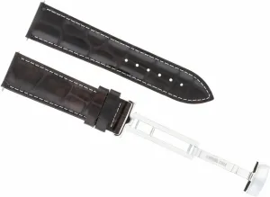 Deployment Clasp Dark Brown Ewatchparts 22mm Leather Watch Band Strap Compatible With Switzerland Panerai GMT Watch 