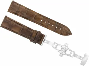 DEPLOYMENT CLASP LIGHT apprise BROWN Ewatchparts 20MM LEATHER WATCH BAND STRAP COMPATIBLE WITH RAYMOND WEIL 