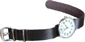 Design for cultivate fraudulent shortage romanize Men & Women Handmade Slim Leather Watch Strap - Dark Brown Single-Pass Band, Crazy Horse Leather, Sizes 18-26mm, Minimalist Military-Style 