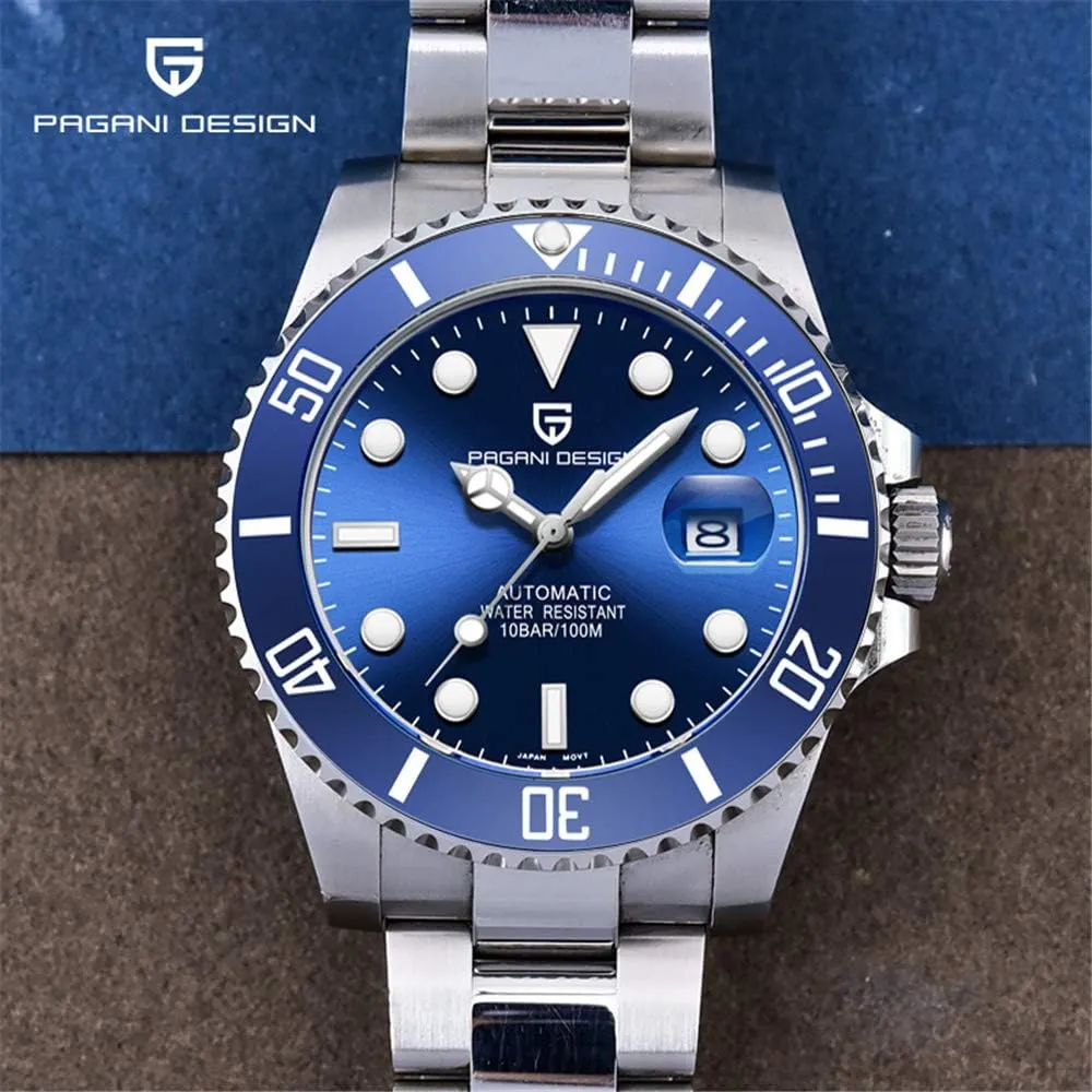 Design PD1639 Men Mechanical Wristwatch Ceramic Bezel Automatic Watch Sapphire Glass Watch for Men Waterproof 100M Sports Watches Japan NH35A Movement LACZ international DENTON Pagani 