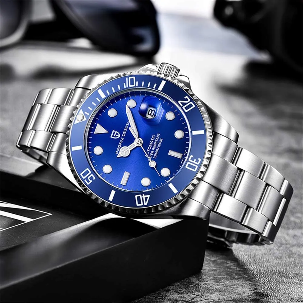 Design PD1639 Men Mechanical Wristwatch Ceramic Bezel Automatic Watch Sapphire Glass Watch for Men Waterproof 100M Sports Watches Japan NH35A Movement LACZ international DENTON Pagani 