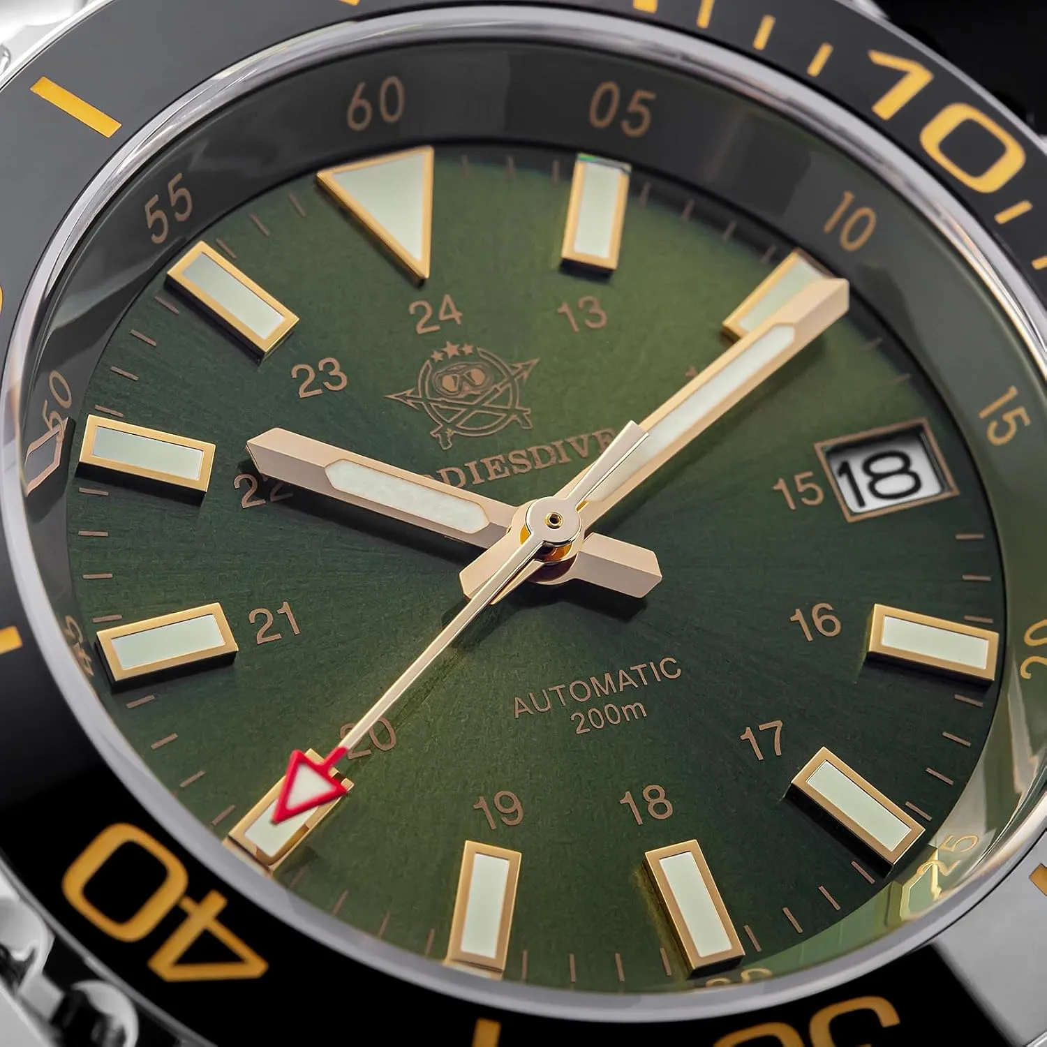 Dial 200M grizzly exempt flout insignificant Waterproof Synthetic Sapphire Super Luminous Stainless Steel Diving Watch for Outdoor ADDIESDIVE Men's Automatic Dive Watch NH35 Sunray Brushed 