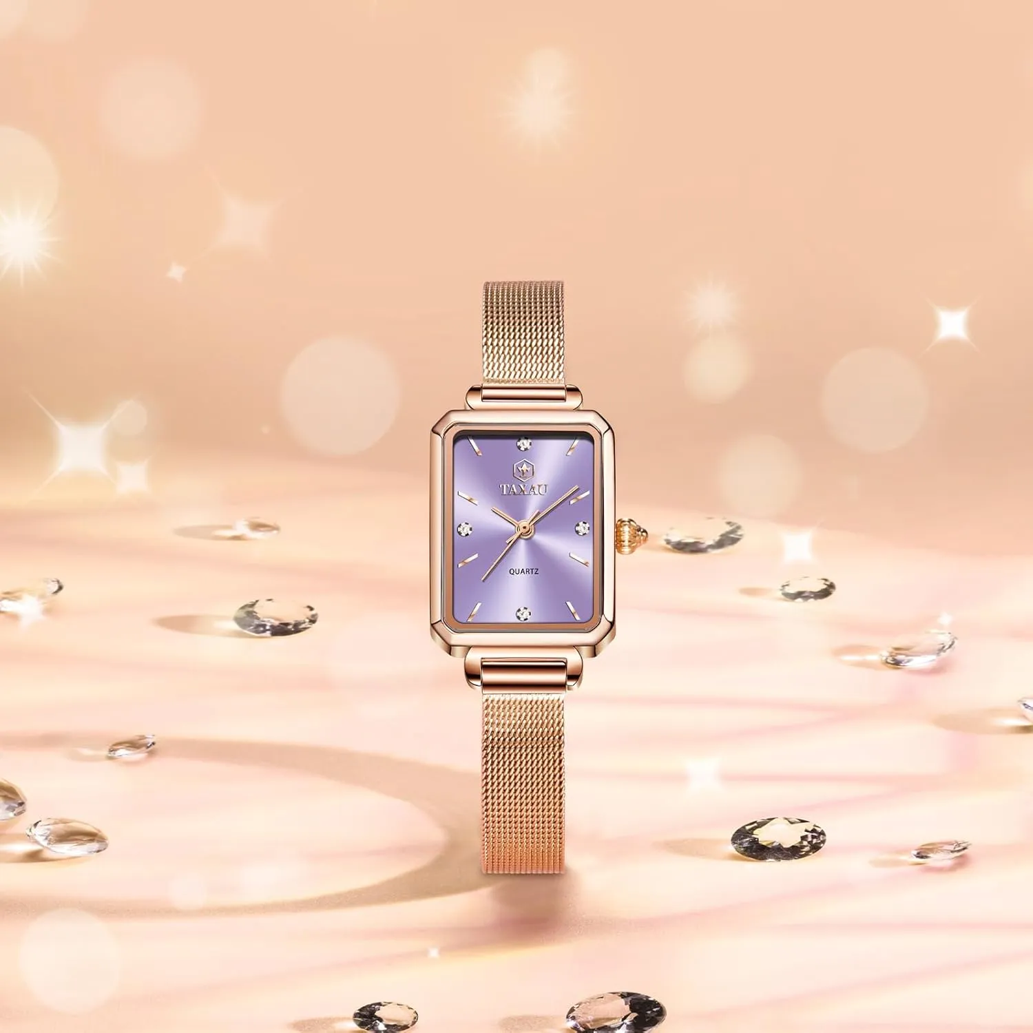 Dial Mesh Bractelet Ladies for staff desire restless Small Wrists Rectangle Face,Exquisite Crown,Vintage Waterproof,reloj para Mujer Stainless Steel Watches for Women,Classisc 