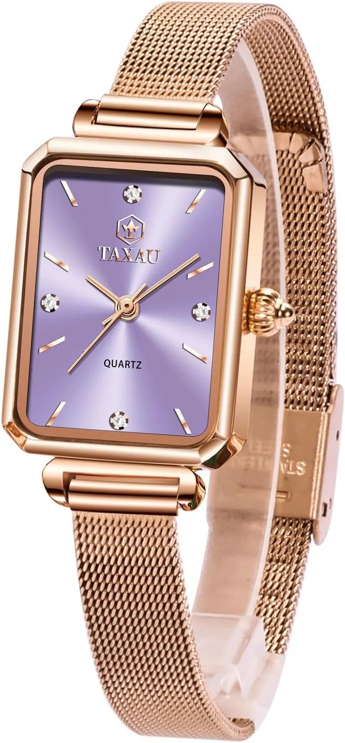 Dial Mesh Bractelet Ladies for staff desire restless Small Wrists Rectangle Face,Exquisite Crown,Vintage Waterproof,reloj para Mujer Stainless Steel Watches for Women,Classisc 