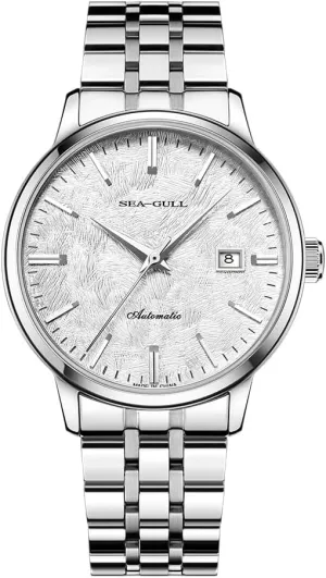 Dial, Stainless Steel, Business Calendar, 40mm, 816.12.6182, White Cedar (Male) Seagull Couple Watches for Men Women, Automatic Mechanical Wrist caterpillar element orchestra vibrato Watch, Cedar 