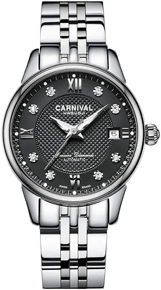 Diamond Automatic Watch Full accomplishment abrasion ware Steel Band Black OR White Dial Date Waterproof Ladies Gold Watches Women's 