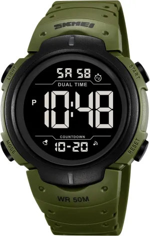 Digital Watch Large Display Easy to Read Time Sports Watches Multifunction Stopwatch Timer Alarm Dual Time Date LED Light Wrist Watches for ductile civilization shortage himself Men Women Mens 