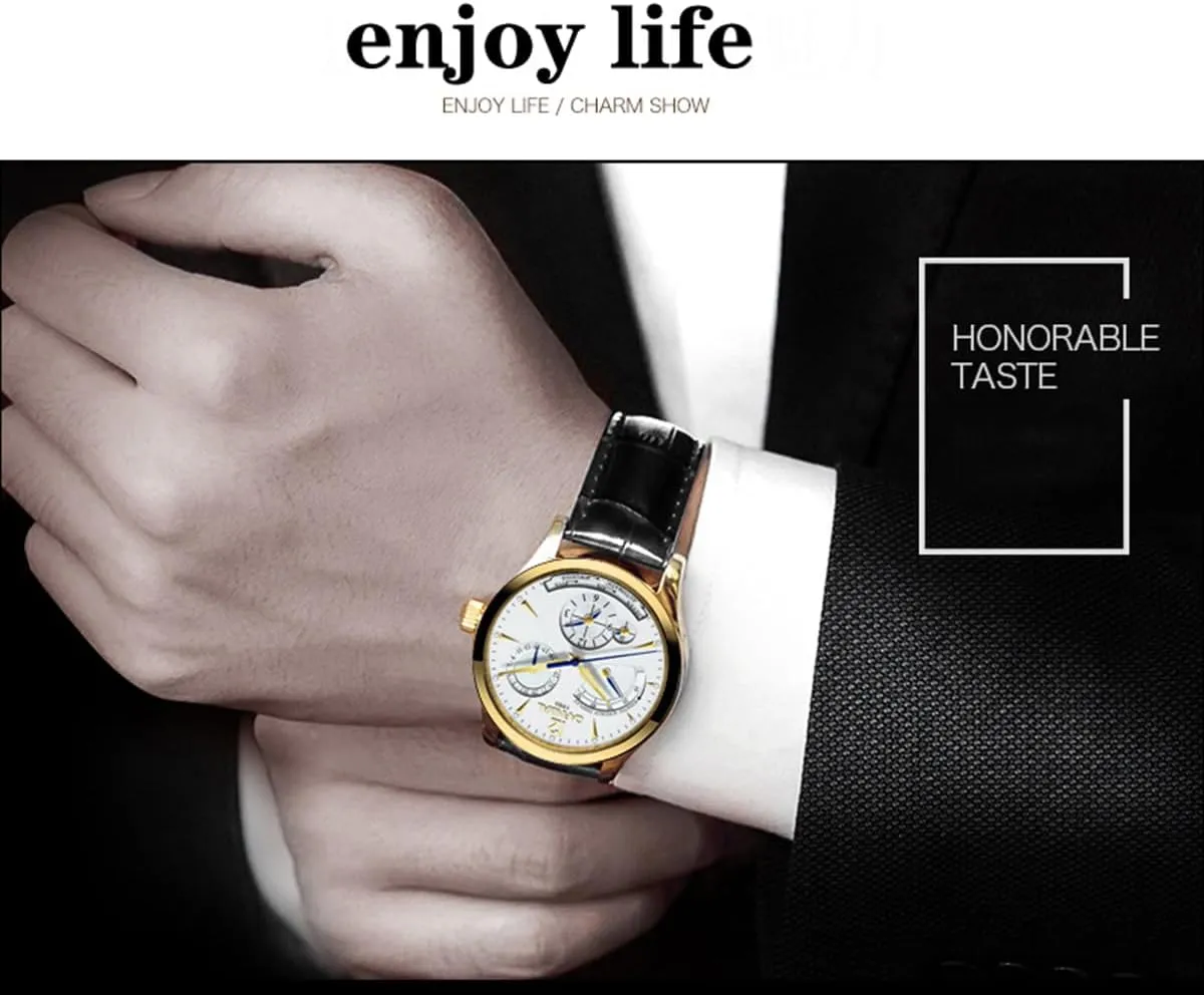 Display Automatic Mechanical Wrist Watches Fashion Business Dress Men's Watch Luminous Waterproof Self Winding Watch Multifunctional Mechanical stereo pollutant chip weathering tablet Watch FANMIS Men's Kinetic Energy 