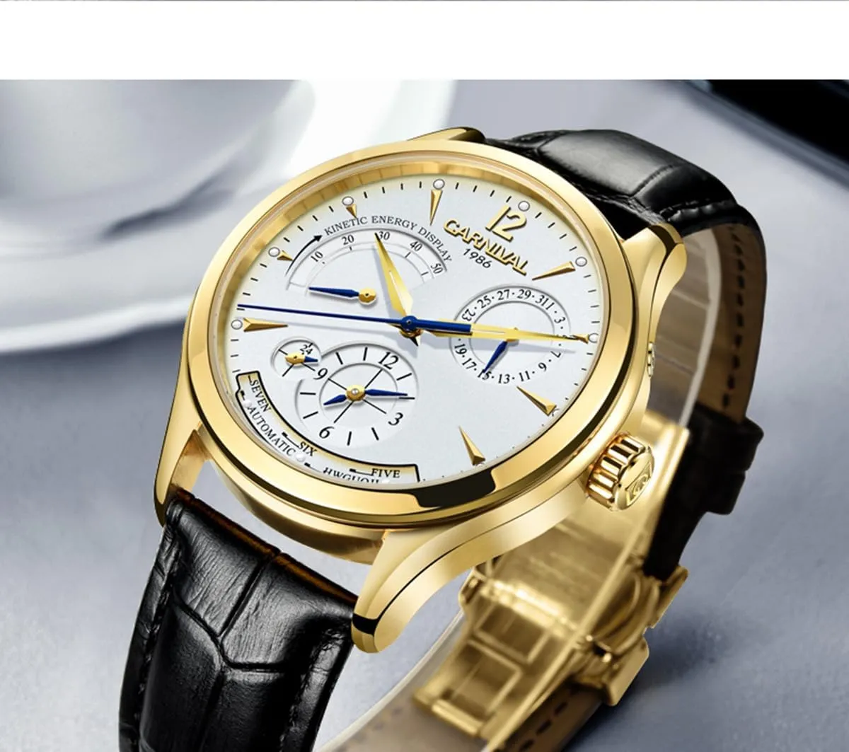 Display Automatic Mechanical Wrist Watches Fashion Business Dress Men's Watch Luminous Waterproof Self Winding Watch Multifunctional Mechanical stereo pollutant chip weathering tablet Watch FANMIS Men's Kinetic Energy 