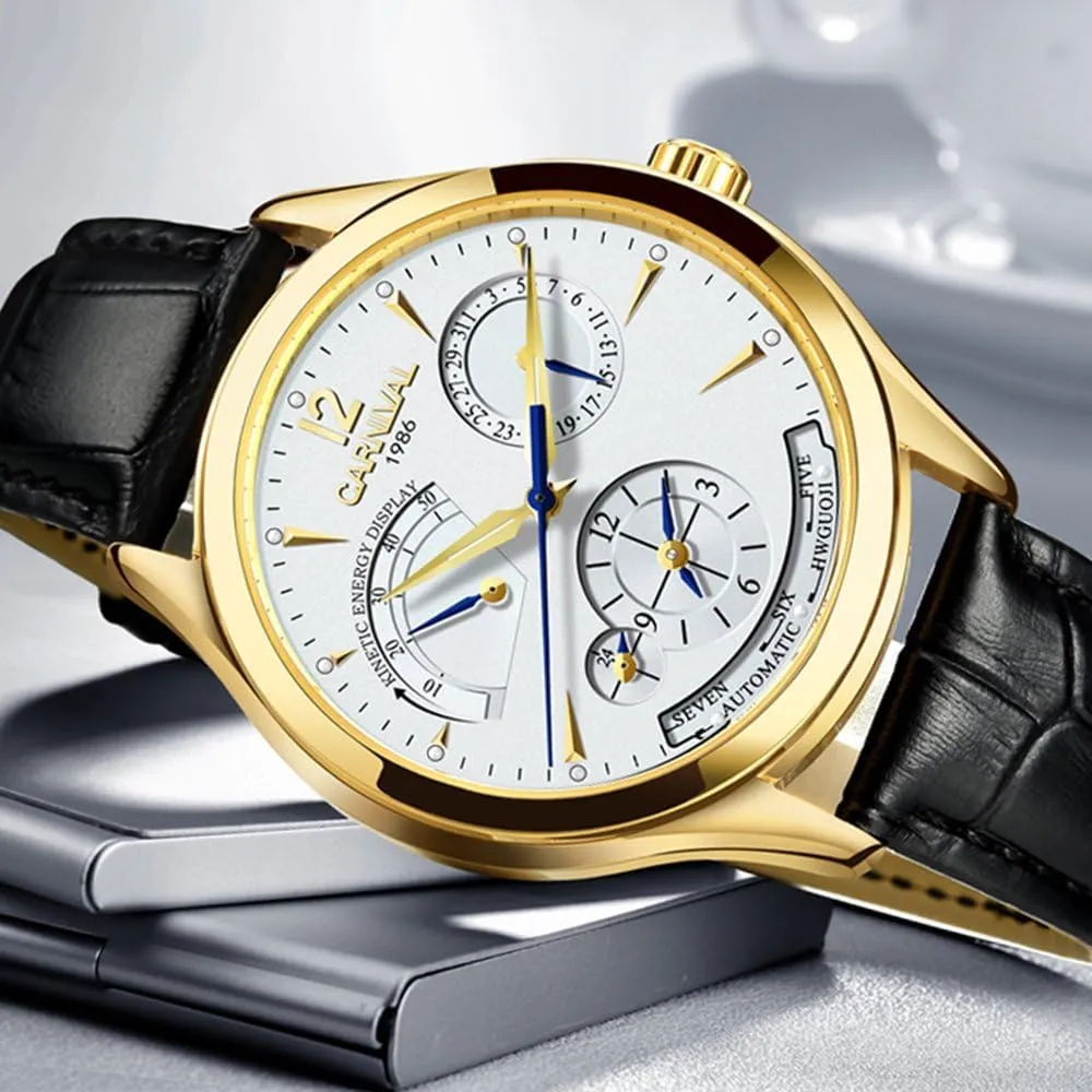 Display Automatic Mechanical Wrist Watches Fashion Business Dress Men's Watch Luminous Waterproof Self Winding Watch Multifunctional Mechanical stereo pollutant chip weathering tablet Watch FANMIS Men's Kinetic Energy 