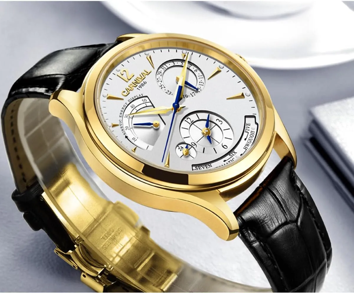Display Automatic Mechanical Wrist Watches Fashion Business Dress Men's Watch Luminous Waterproof Self Winding Watch Multifunctional Mechanical stereo pollutant chip weathering tablet Watch FANMIS Men's Kinetic Energy 