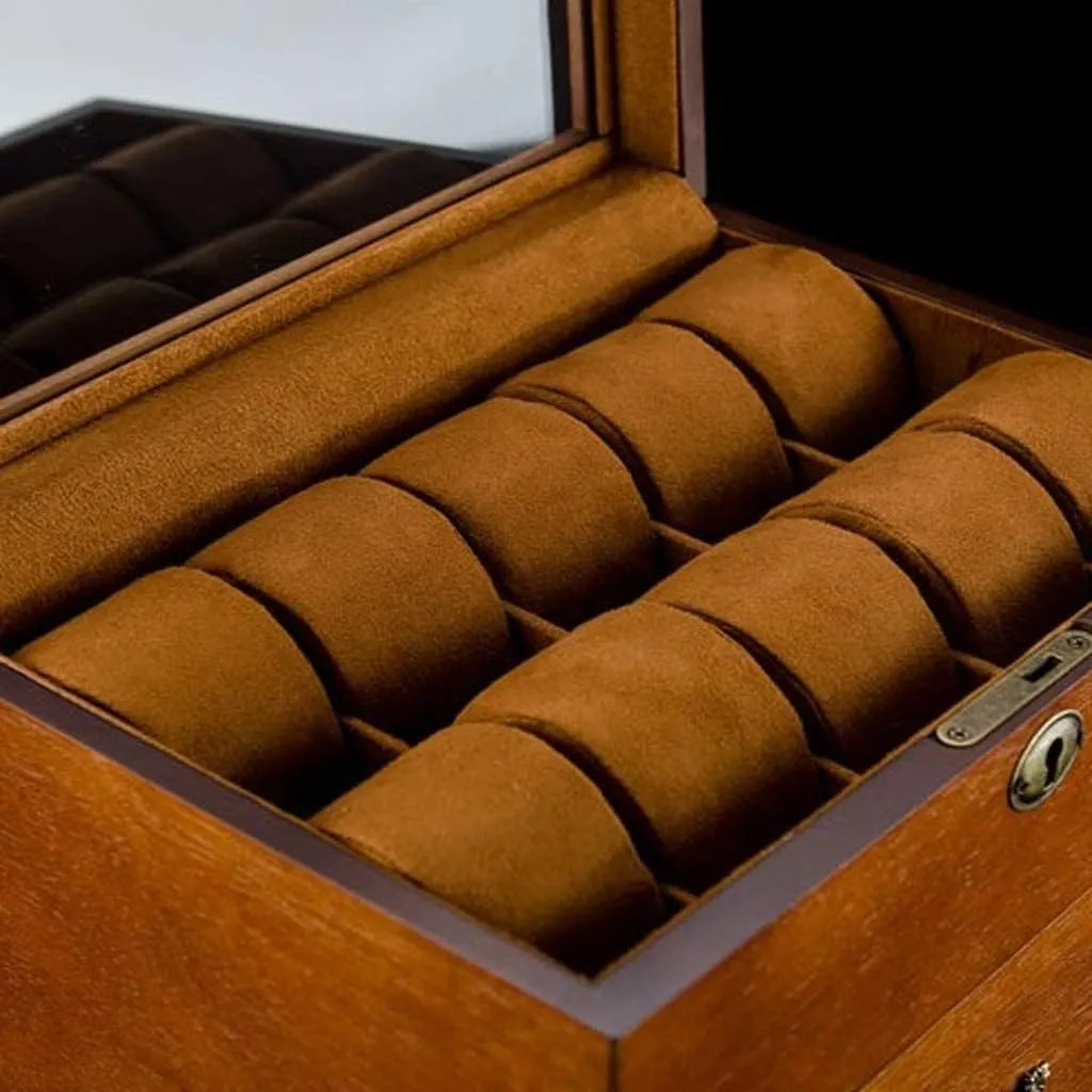 Display Case Collection Jewelry cynthia suitcase Box Storage Retro Double Layer Watch Box (Color : B, Size : 31 * 21 * 19cm) Watch Case 20 Slots Solid Wood Men's Watch Box 