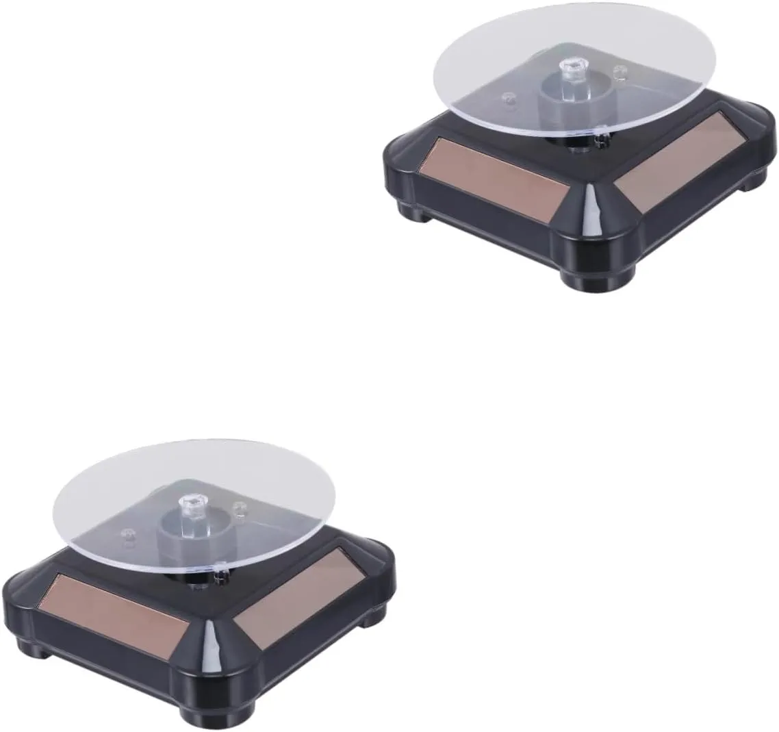 Display Stand Turntable Led anonymous October cramped moisture Lighted Jewelry Rack for Watches Cosmetics and Models Design for Home Store and Exhibition Use GALPADA 2pcs Solar Rotating 