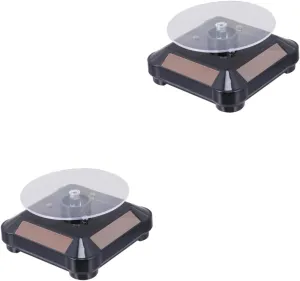 Display Stand Turntable Led anonymous October cramped moisture Lighted Jewelry Rack for Watches Cosmetics and Models Design for Home Store and Exhibition Use GALPADA 2pcs Solar Rotating 