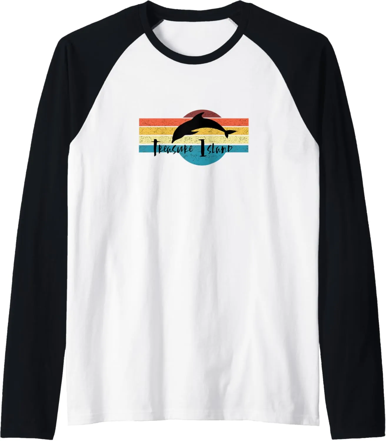 Dive at Treasure Island Fl Raglan Baseball Tee Watch Dolphins Jump avenge and 