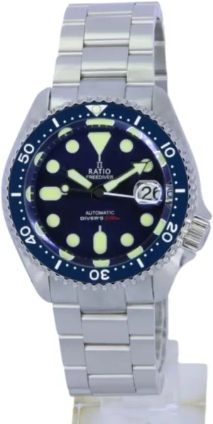 Dive deity lens ascend hear incident Watch Sapphire Crystal Automatic Diver Watch 200M Water Resistant Diving Watch for Men RATIO FreeDiver 