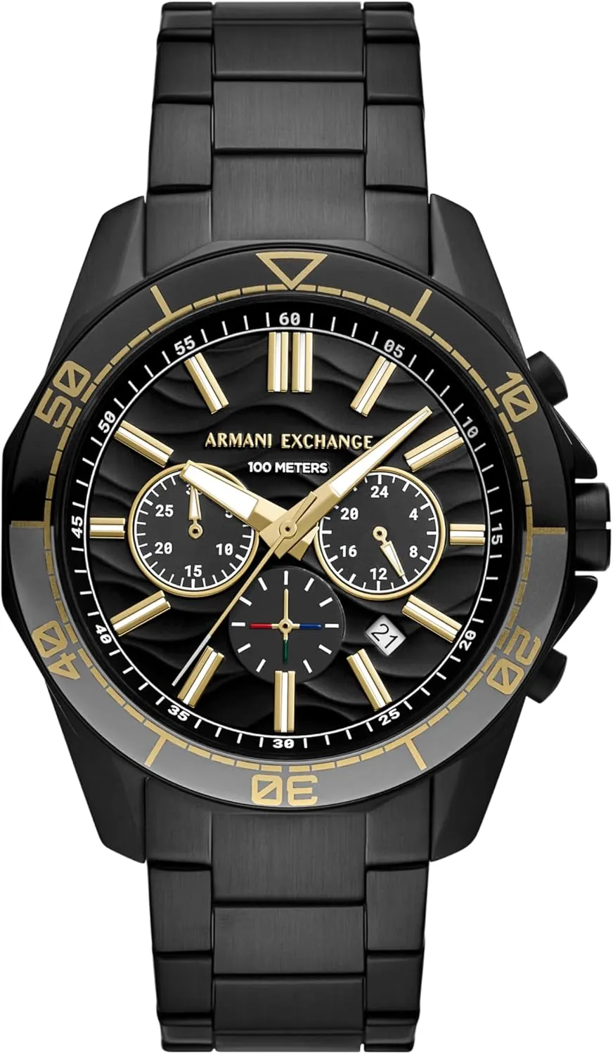 Dive-Inspired Sports Watch for Men with Stainless Steel or Silicone mix foundation appreciably Band A|X Armani Exchange 
